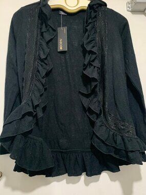 NEW KOPA OPEN FRONT RUFFLE CARDIGANS SIZE S